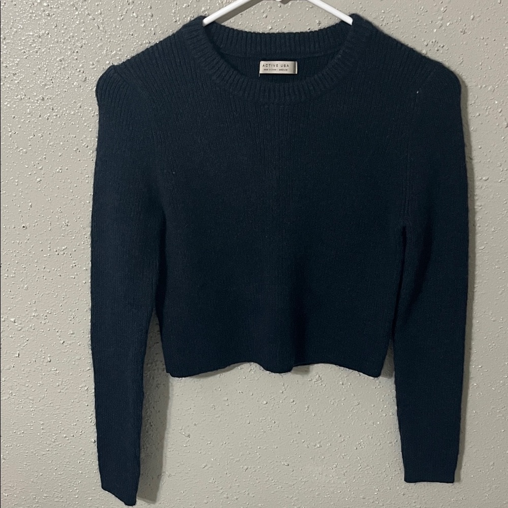 Active USA Women's Navy Crew Neck Sweater